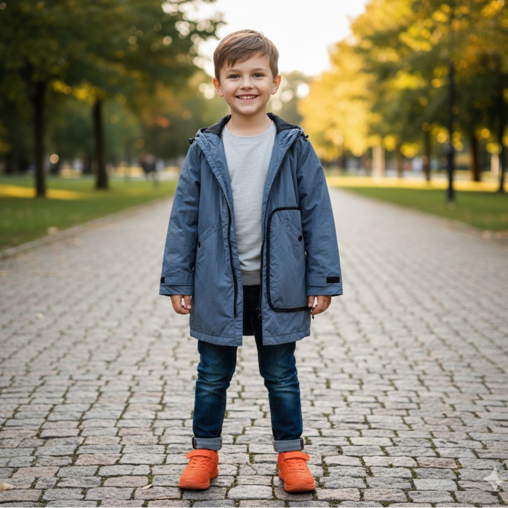 Stylish Blue Hooded Jacket for Kids